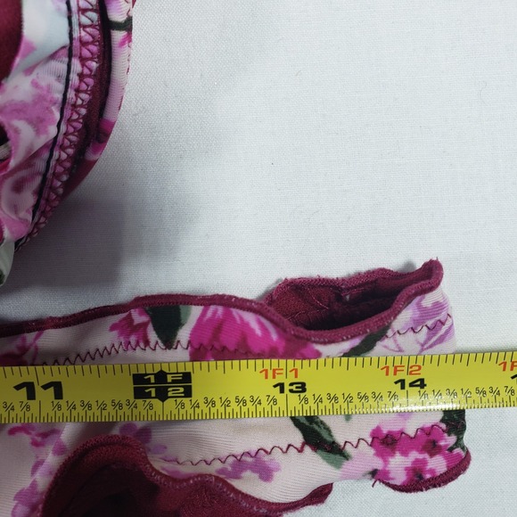 Mossimo Bikini Swimsuit Womens Small Large Pink Floral Ruffle Two Piece Set Swim - Picture 7 of 10